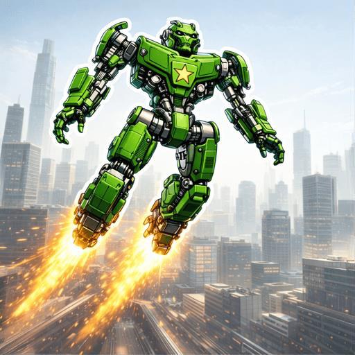 Robot action game art